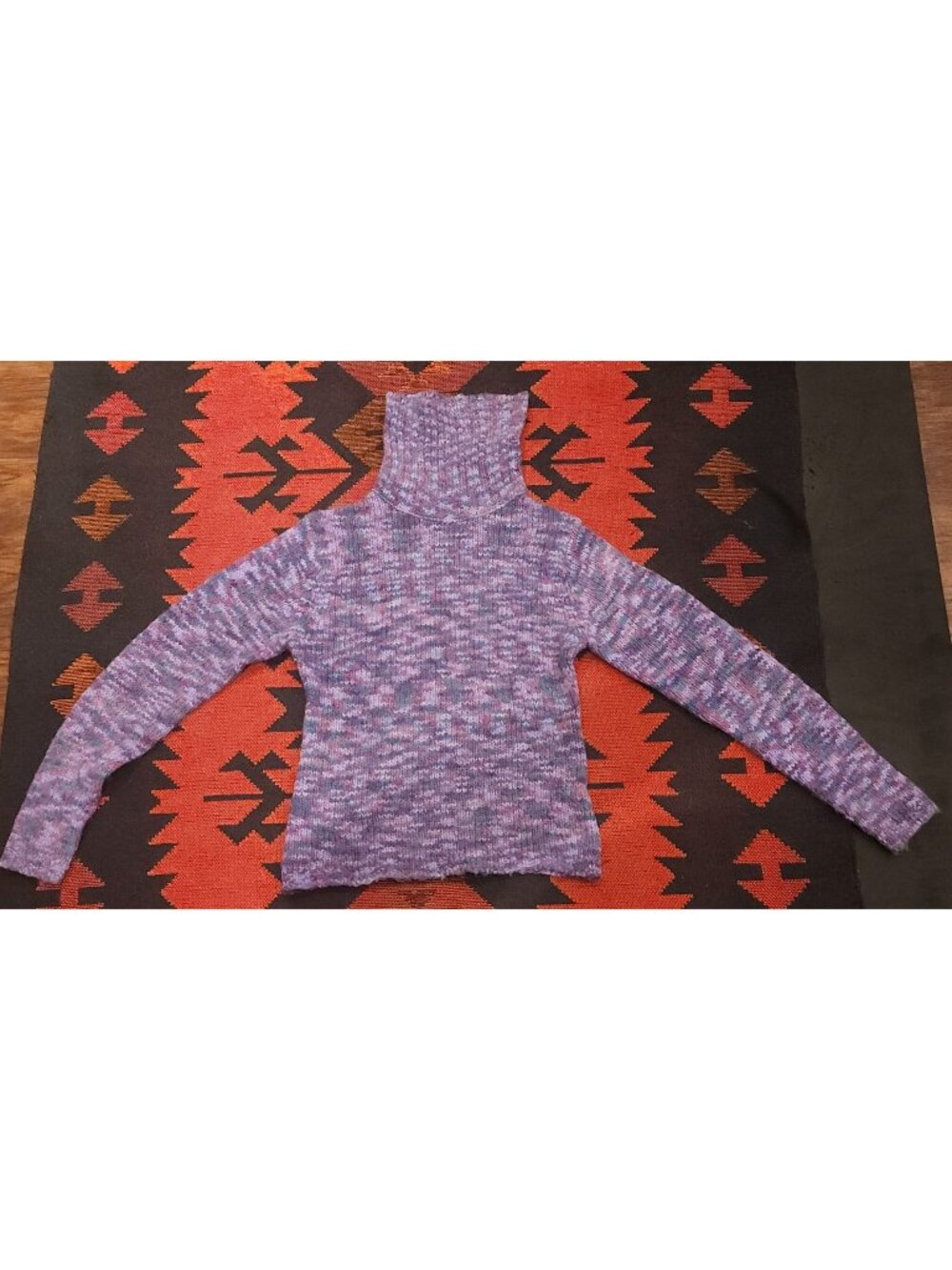 VINTAGE Y2K Chesley Women's Purple Marled Turtleneck Sweater Acrylic-Wool Size M